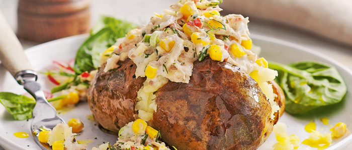 Baked Potato With Tuna Mayo & Salad 