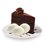 Fudge Cake With Vanilla Ice Cream 